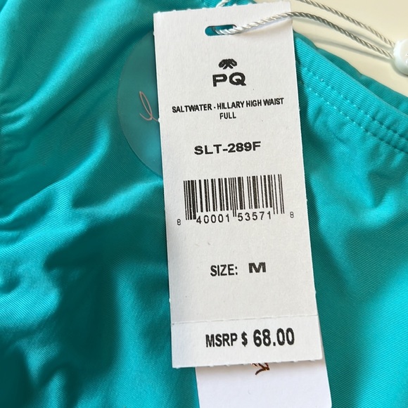 PILYQ Bikini Bottom Bundle Pink Ruched Teal High waist Size M - Picture 4 of 6